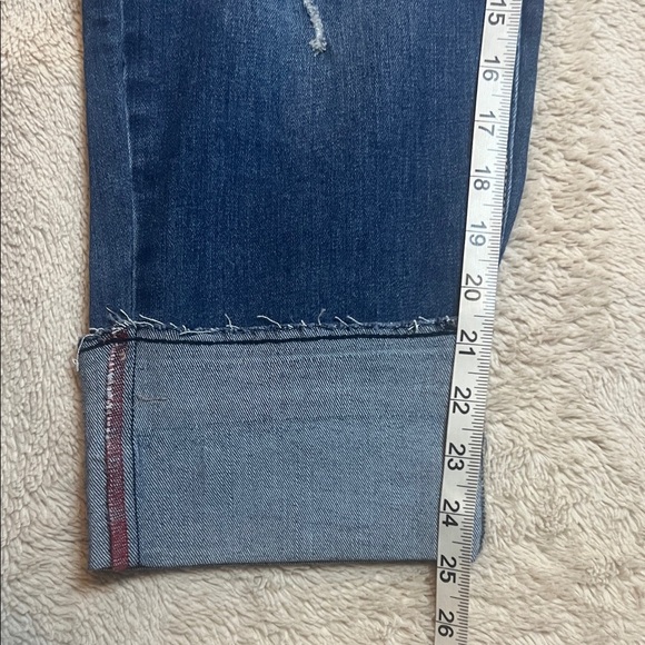 Ricki’s Blue Distressed Cropped Large Cuff Jeans sz 12 Like New - Picture 7 of 10